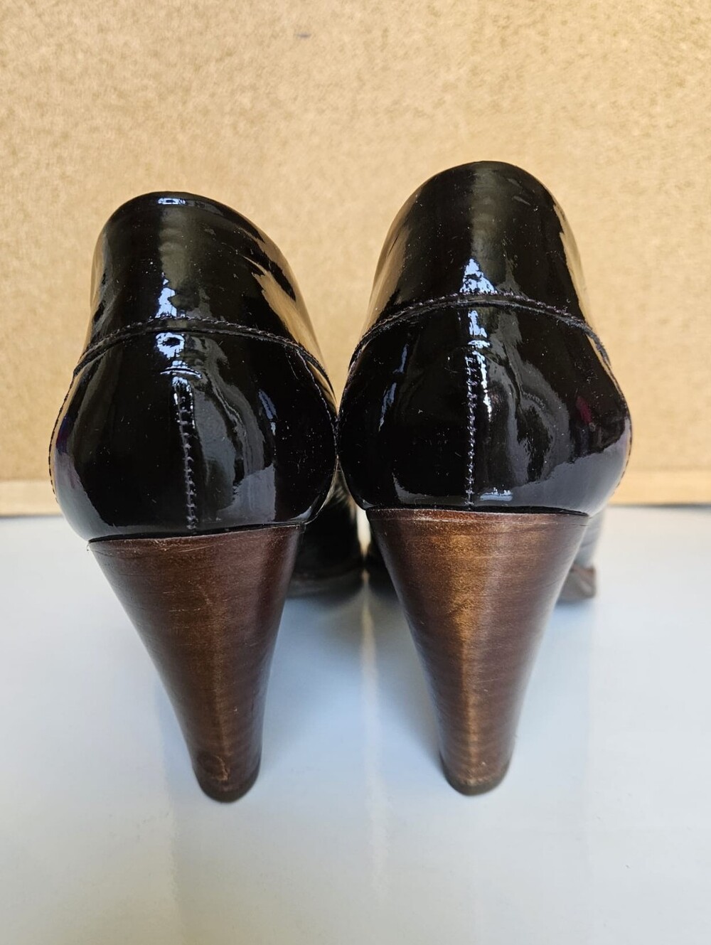 Cole Haan Dark Burgundy Patent Leather Pumps With Nike Air Soles - Picture 7 of 16